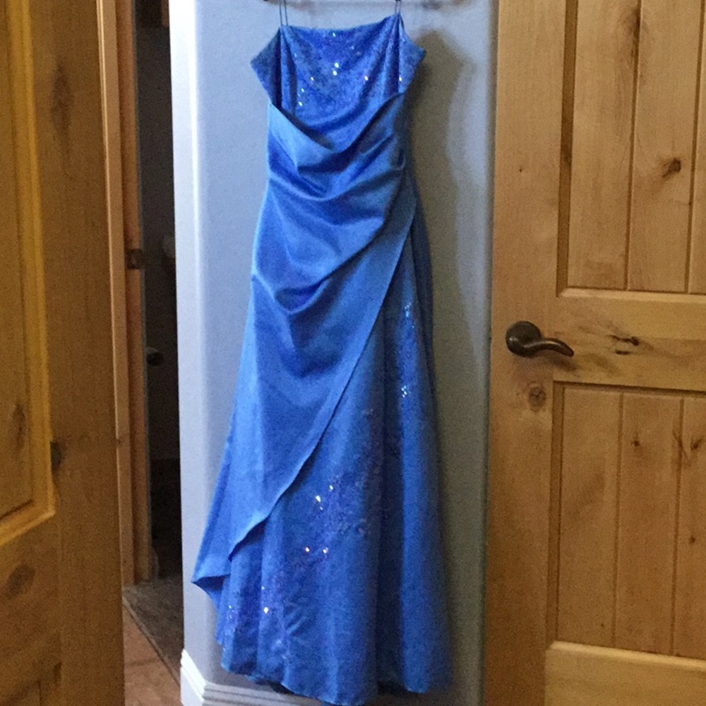 Jeweled Baby Blue Prom Dress